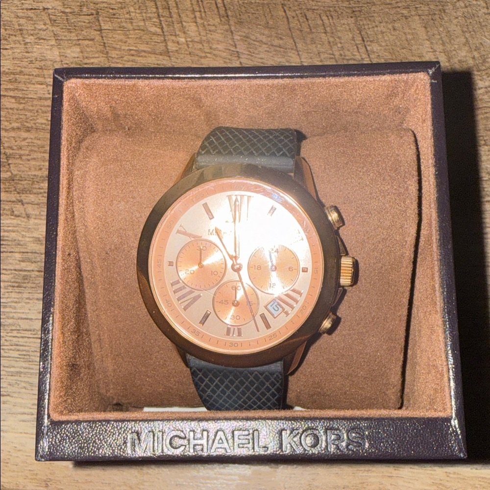 Michael Kors Women’s Rose Gold and Black Watch